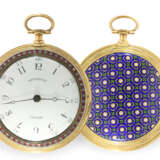 Pocket watch/coach clock: exquisite small enamel coach clock… - фото 1