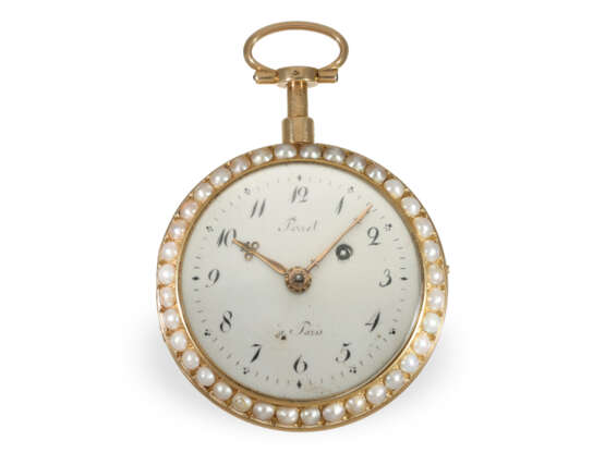 Pocket watch: exquisite gold/enamel verge watch with repeater… - photo 2