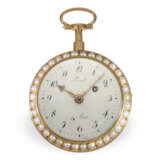 Pocket watch: exquisite gold/enamel verge watch with repeater… - фото 2
