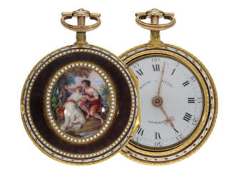 Pocket watch: important and museum-quality gold/enamel verge…