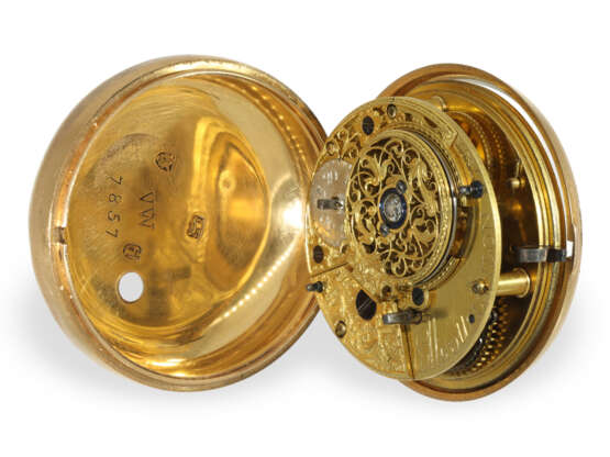 Taschenuhr: sehr wertvolle englische Zylinderuhr mit Emaille… - Foto 4
