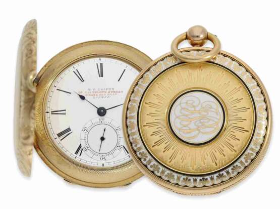 Pocket watch: very fine gold/enamel lepine, type "Médaillon à… - photo 5