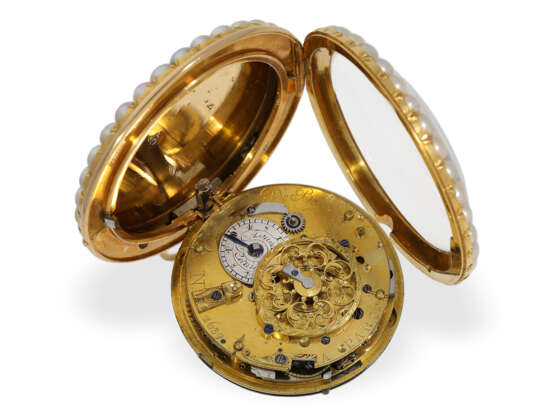 Pocket watch: very fine gold/enamel verge watch set with Orie… - photo 4