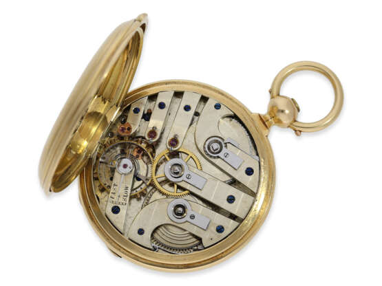 Pocket watch: heavy gold hunting case watch with chronometer… - photo 2