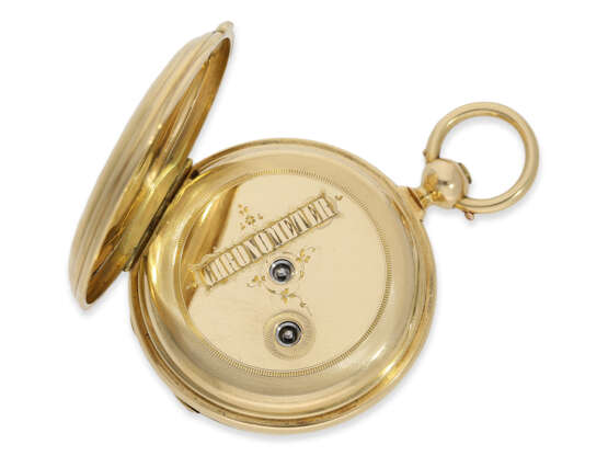 Taschenuhr: schwere Goldsavonnette mit Chronometerhemmung, D… - Foto 3