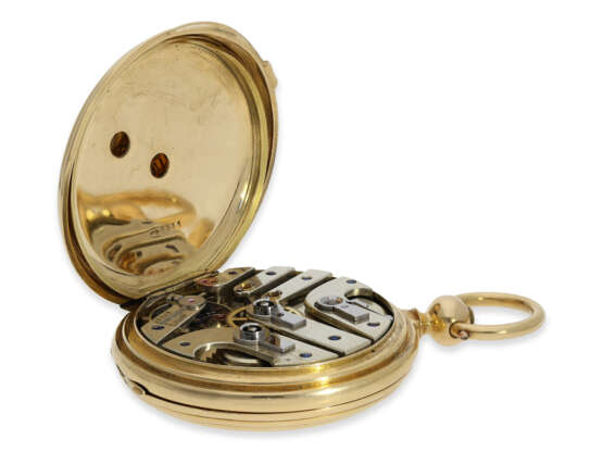 Taschenuhr: schwere Goldsavonnette mit Chronometerhemmung, D… - Foto 4