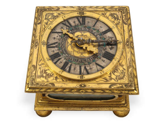 Table clock: museum-quality, extremely early horizontal clock… - photo 1