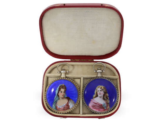 Pocket watch: 2 large enamel watches for the Chinese market,… - photo 12