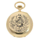 Pocket watch: very fine, small chronograph Rattrapante, gold/… - photo 2