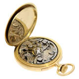 Pocket watch: very fine, small chronograph Rattrapante, gold/… - photo 5