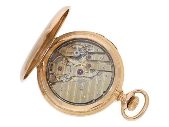 Taschenuhr: äußerst rare Rotgoldsavonnette mit 5-Minuten-Rep… - Foto 2