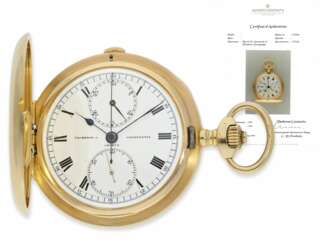 Taschenuhr: extrem seltenes Chronometer mit Chronograph, Vac…