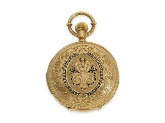 Pocket watch: extremely rare gold/enamel hunting case watch s… - photo 2
