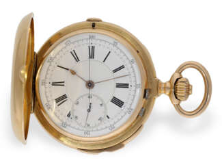 Pocket watch: very fine gold hunting case watch with minute r…