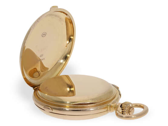 Pocket watch: very fine gold hunting case watch with minute r… - photo 3
