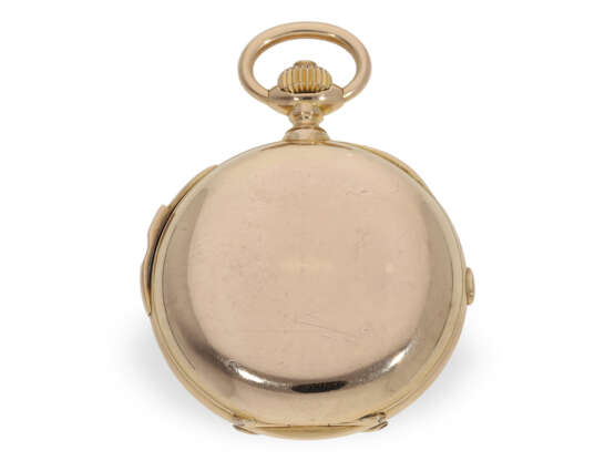 Pocket watch: very fine gold hunting case watch with minute r… - photo 5