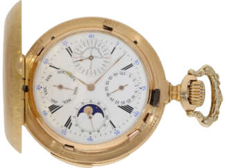 Taschenuhr: bedeutendes Genfer Chronometer mit ewigem Kalend…