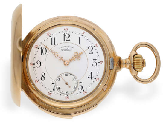 Pocket watch: large and heavy A. Lange & Söhne gold hunting c… - фото 1