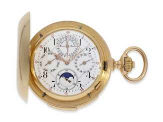 Pocket watch: Important, highly complicated gold hunting case…