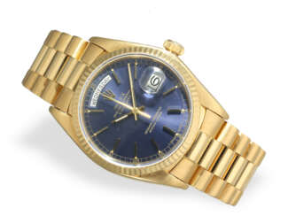 Wristwatch: Rolex Day-Date with blue dial, Ref. 18038, origin…