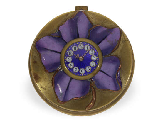 Table clock/wall clock: extraordinary enamelled Art Nouveau c… - photo 2