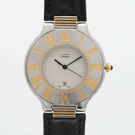 CARTIER "Must 21" Armbanduhr, ca. 1990er Jahre. Edelstahl/goldplattiert. - Foto 1