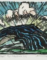 Eberhard Viegener. Sauerland. Gewitterwolken über Bergen