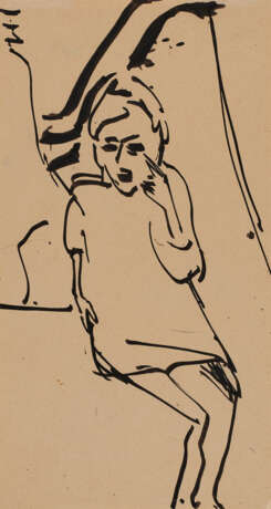 Ernst Ludwig Kirchner. Ohne Titel (Sitzende Dame) - Foto 1