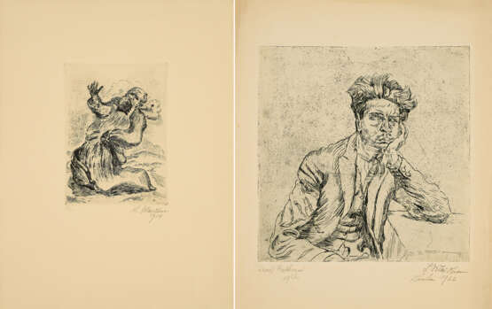 Ludwig Meidner. Mixed lot of 2 etchings - фото 1