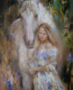 Ukraine. Дівчина з білим конем