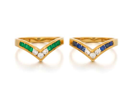 2 Gemstone-Diamond-Rings - photo 1