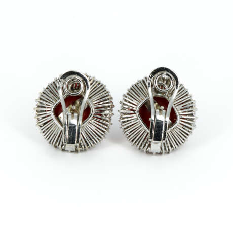 Coral-Diamond-Set: Ring and Ear Clips - photo 8