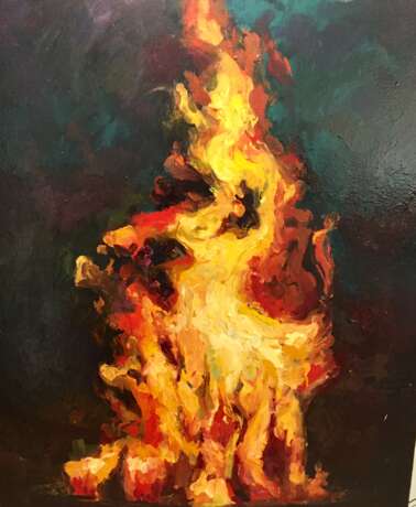 Огонь Toile Peinture à l'huile Art moderne Animaliste 2016 - photo 1