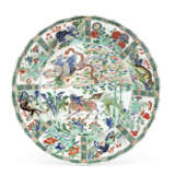 A PAIR OF FAMILLE VERTE `MYTHICAL BEASTS` DISHES - photo 2