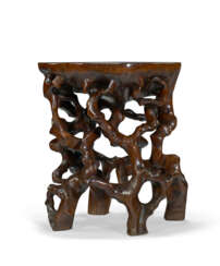 A RARE HUANGHUALI ROOTWOOD-FORM STAND