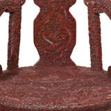 A RARE PAIR OF CARVED RED LACQUER ARMCHAIRS - фото 3
