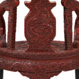 A RARE PAIR OF CARVED RED LACQUER ARMCHAIRS - фото 4