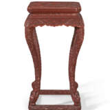 A WELL-CARVED RED LACQUER INCENSE STAND - photo 2