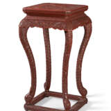 A WELL-CARVED RED LACQUER INCENSE STAND - photo 3