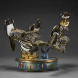 AN UNUSUAL CLOISONN&#201; ENAMEL BASIN WITH MAGPIES - photo 2