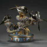 AN UNUSUAL CLOISONN&#201; ENAMEL BASIN WITH MAGPIES - photo 5