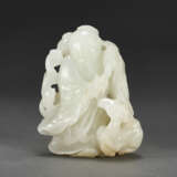 A WHITE JADE CARVING OF SHOULAO AND A DEER - photo 1
