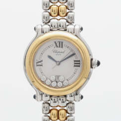 CHOPARD Damenuhr "Happy Sports", midsize. Edelstahl/Gelbgold 18K. D: ca. 31mm (ohne Krone).