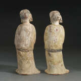 A PAIR OF PAINTED POTTERY LADIES - фото 2