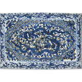 A BLUE AND WHITE RECTANGULAR `DRAGON` BOX AND PIERCED COVER - photo 2