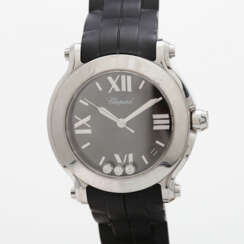 CHOPARD Damenuhr "Happy Sport". Edelstahl. Durchmesser: ca. 34mm (ohne Krone).