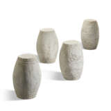 A SET OF FOUR CARVED WHITE MARBLE DRUM STOOLS - photo 2