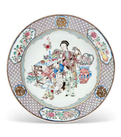 A FAMILLE ROSE `LADY AND CHILDREN` DISH - Foto 1