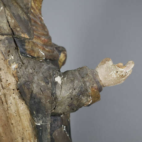 Weibliche Heiligenfigur - wohl spätgotisch, Holz, geschnitzt… - photo 7