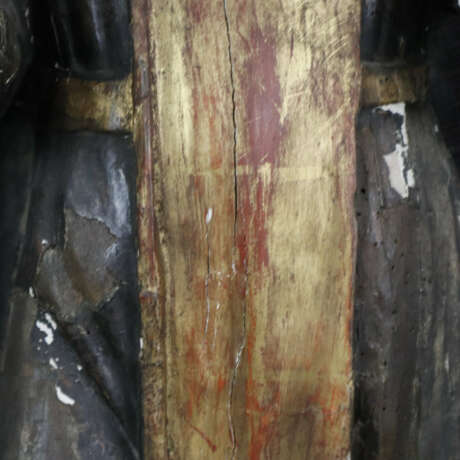 Weibliche Heiligenfigur - wohl spätgotisch, Holz, geschnitzt… - Foto 13